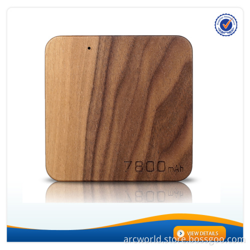 AWC910 Wood Power Bank Energizer 7800mah Portable Cellphone Charger EU Charger USB Smart Charger